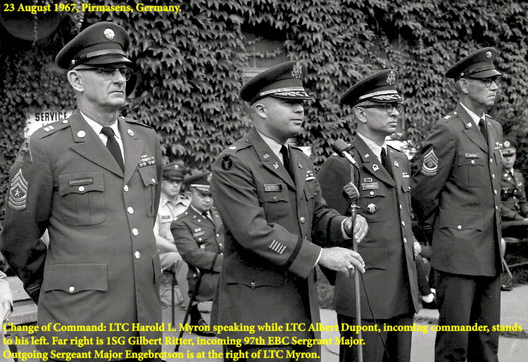 97th EBC Change of Command speeches, 23 August 1967
