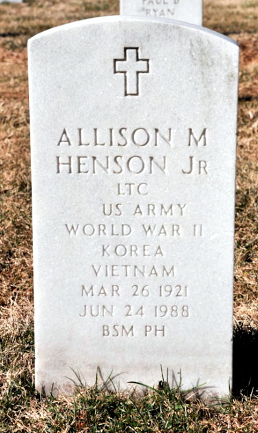 Gravestone for LTC Allison M. Henson, Jr., Arlington National Cemetery