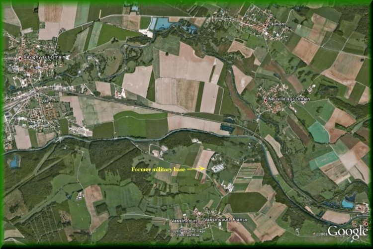 Vassincourt, France, area map from Google Earth