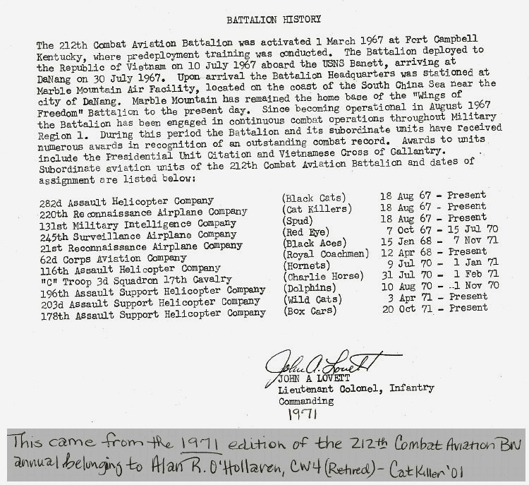 list of units in the 212th Combat Aviation Battalion