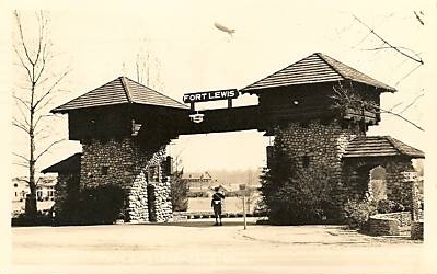 photo of Fort Lewis, Waswhington, main gate, 1944