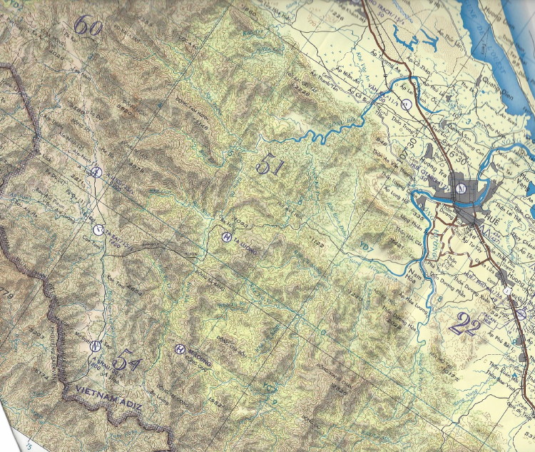 Phu Bai to A Shau Valley area map number 2, 1965