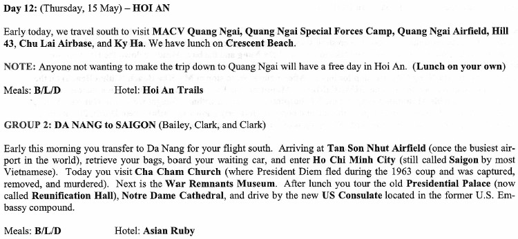 Vietnam Battlefield Tours, Day 12 graphic