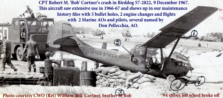 CPT Robert M. 'Bob' Cortner, crash of Birddog 72-2822, 9 December 1967