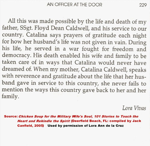 Story by Lora Ann (nee Caldwell) de la Cruz, page 229
