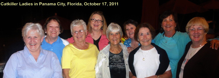 L to R: Barbara Hodges (widow of Joe), Kittie Alexander, Peggy Jackson, Connie Snell, Dianne Carlin, Shelley Putnam, Ellie Wilson, Nancy Davis and Anne Bielot