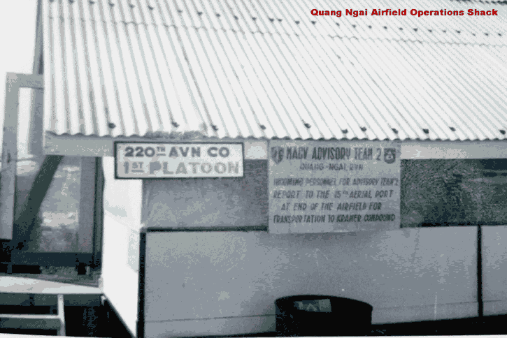 Dennis Currie photo: Quang Ngai Airfield Operations Shack, 1967, then painted gray
