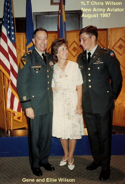 Catkiller Gene wilson, wife Ellie, and Chris, Fort Rucker, Aug. 1987