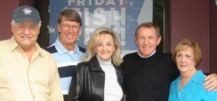 Left to right: Catkiller Bill Hooper, Marine AO Clyde "Tango" Trathowen and wife Nancy, Charles and Nancy Finch, Tampa, December 2010