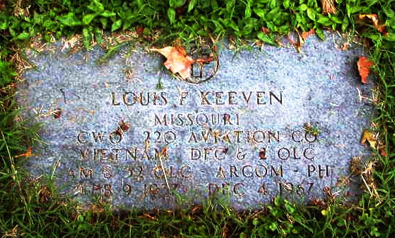 CWO Louis Ferdinand Keeven, gravemarker, Florissant, St Louis, Missouri
