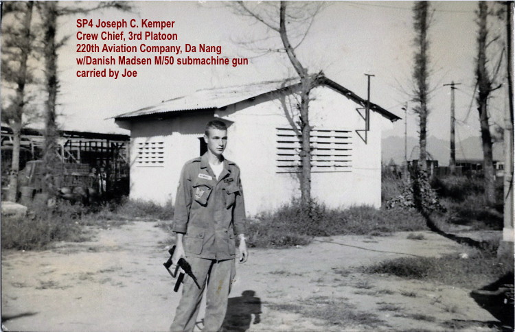 SP4 Joseph Kemper with his weapon of choice