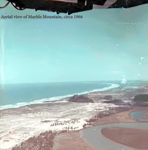 Arial view looking south towards Marble Mountain