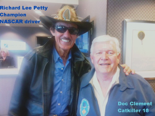 NASCAR legend Richard Lee Petty and Catkiler Doc Clement enroute to Miami