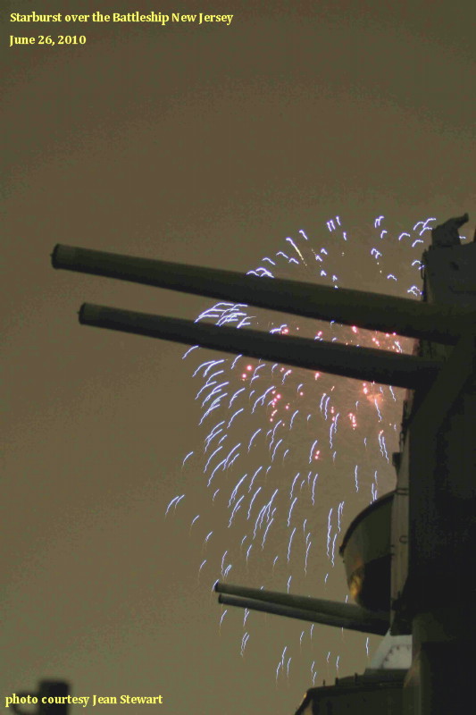 Fireworks of a different kind, USS New Jersey
