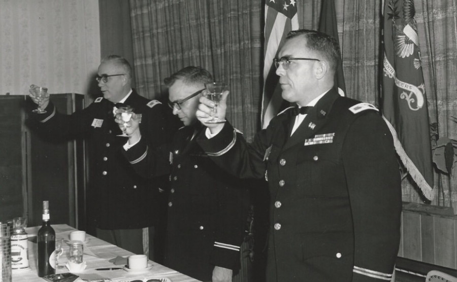 Toasting, head table at Formal Mess, Pirmasens