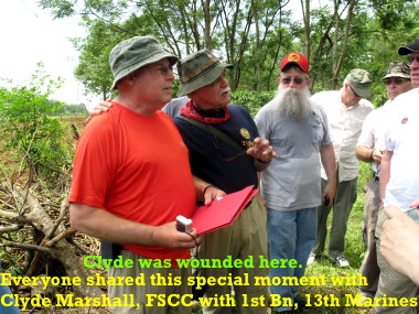 Ambush site shown to us by Clyde Marshall