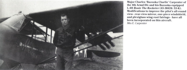 Lt. Col. Charles (Bazooka Charlie) Carpenter and his L-4 Grasshopper