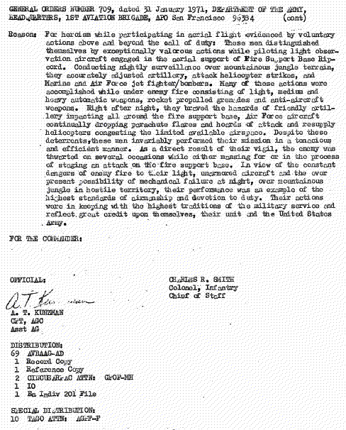 DFC awards from Fire Support Base Ripcord, page 2, 1970