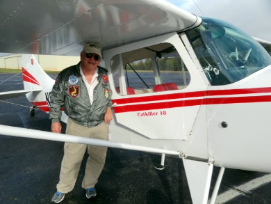 Doc Clement and his aircraft, N8392 Doc Clement and his aircraft, N8392