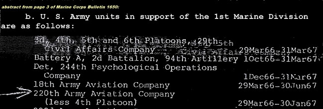 abstract, page 3, Marine Corps Bulletin 1650, dated 15 March 1969, Presidential Unit Citation Awards