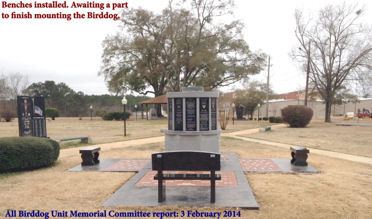 All Vietnam Unit Birddog Monument benches installed 3 Feb