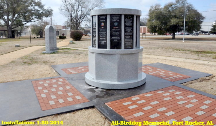 All Vietnam Unit Birddog Monument installation at Fort Rucker, 30 January 2014