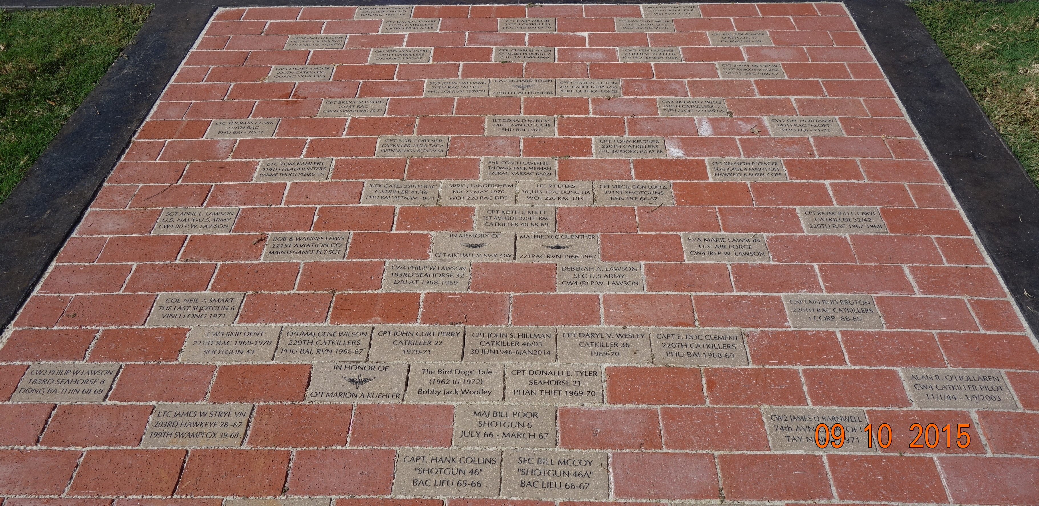All Borddog Unit Memorial Brick panel near Catkiller panel All Borddog Unit Memorial Brick panel near Catkiller panel