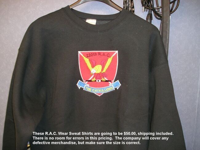 Catkiller Sweat Shirt, with unit crest