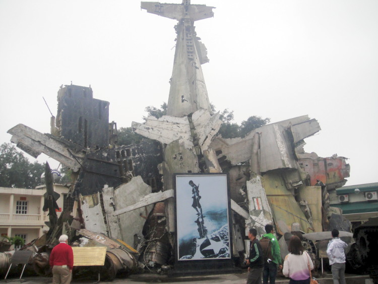 Museum display (parts of 23 B-52s shot down in 2 nights during 1972 Xmas bombings)